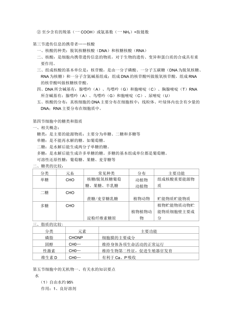高中生物高一知识点总结_第3页