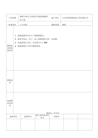 厕所隐蔽工程检查验收记录