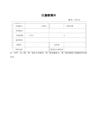 各种财务表格