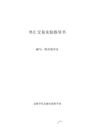 《外汇交易理论与实务》