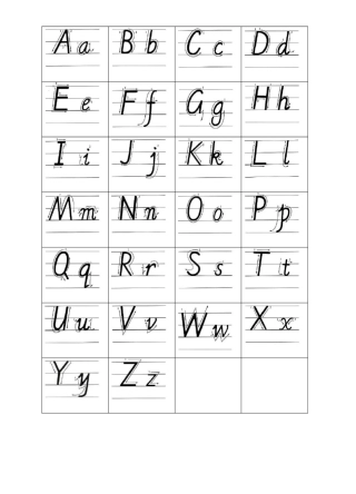 大小写英文字母四线三格书写标准