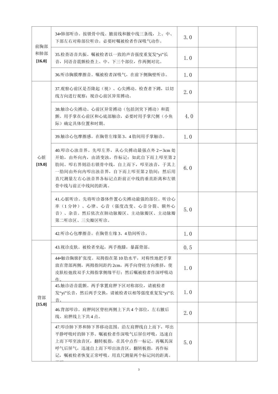 (完整版)全身体格检查评分标准(表)_第3页