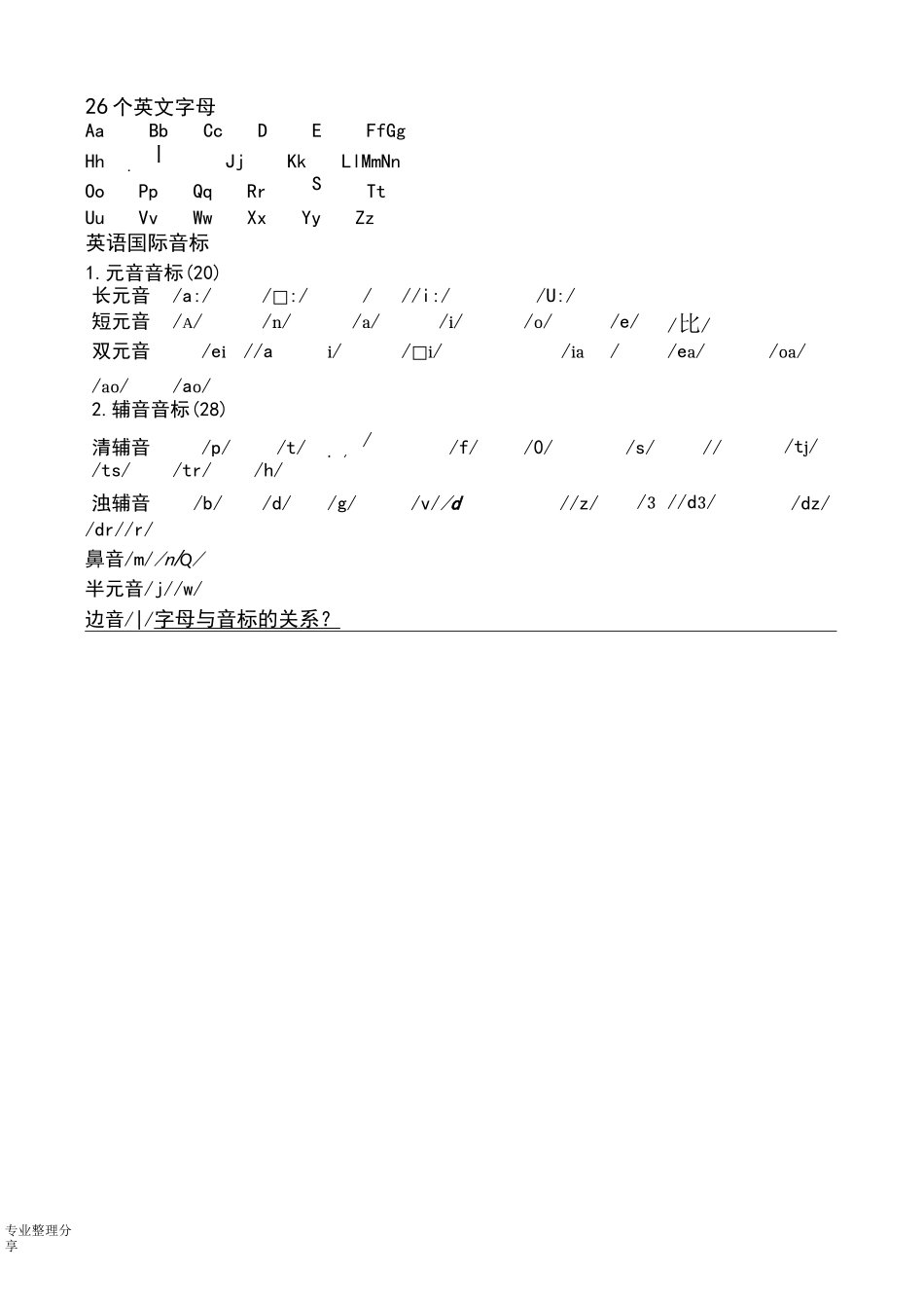 元音和辅音字母组合的发音_第1页
