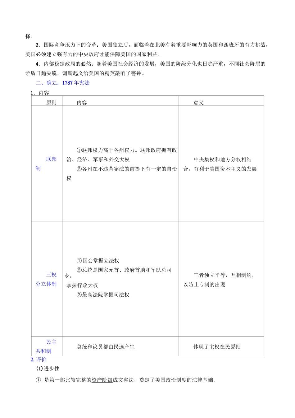 近代西方资本主义政治制度 知识点总结与典例_第3页