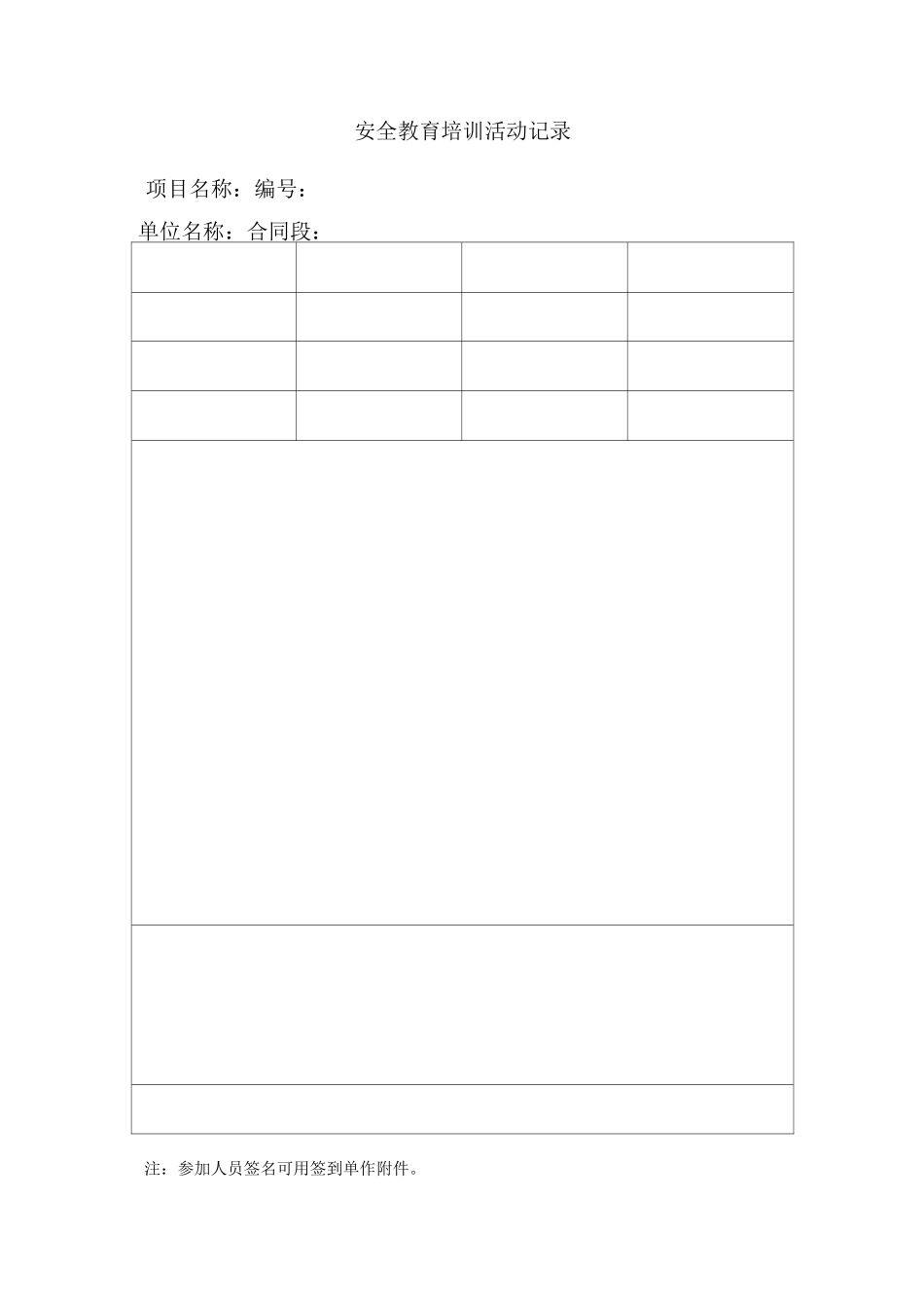 安全生产记录表 样板_第2页