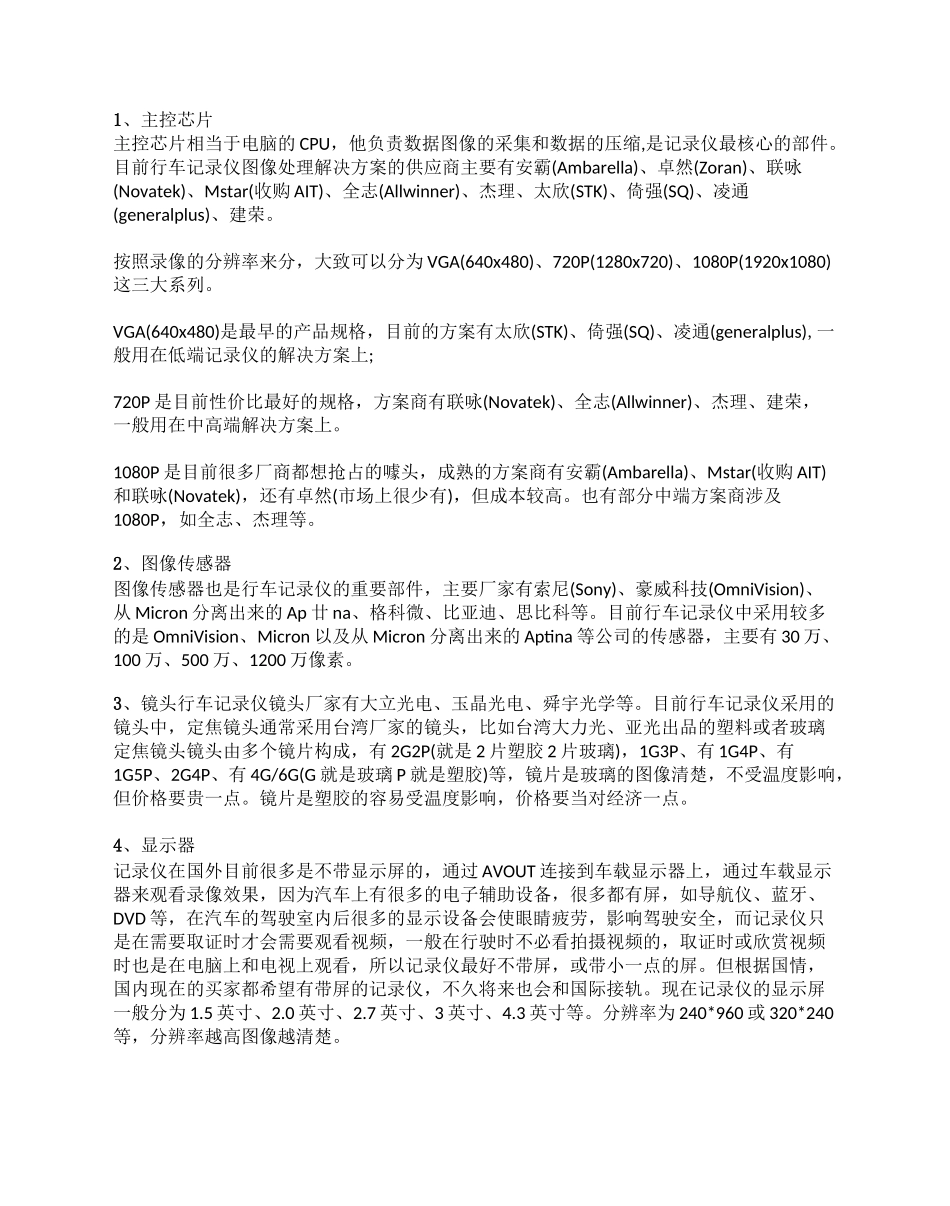 行车记录仪主控芯片及后装终端_第2页