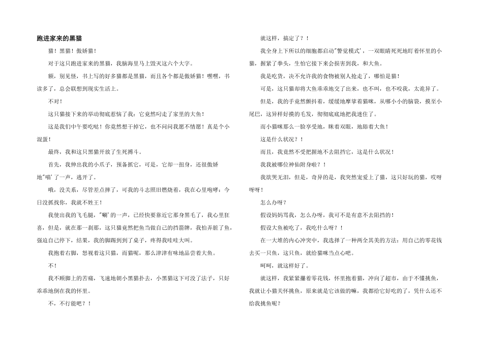 跑进家来的黑猫_第1页