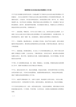 路政管理大队治安重点地区排查整治工作汇报