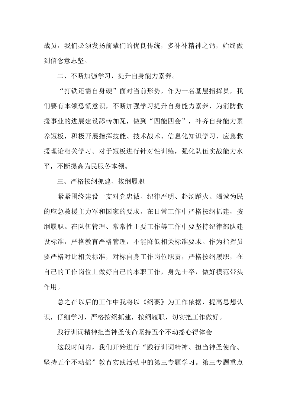 践行训词精神担当神圣使命坚持五个不动摇心得体会_第2页