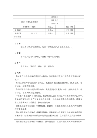 车间不合格品管理规定