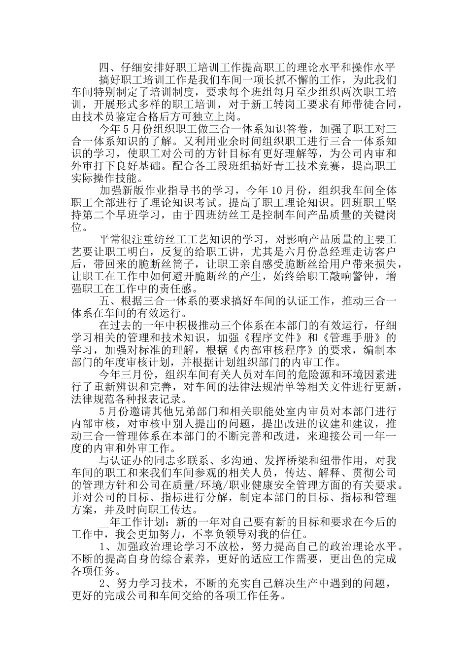 车间个人工作总结精选_第2页