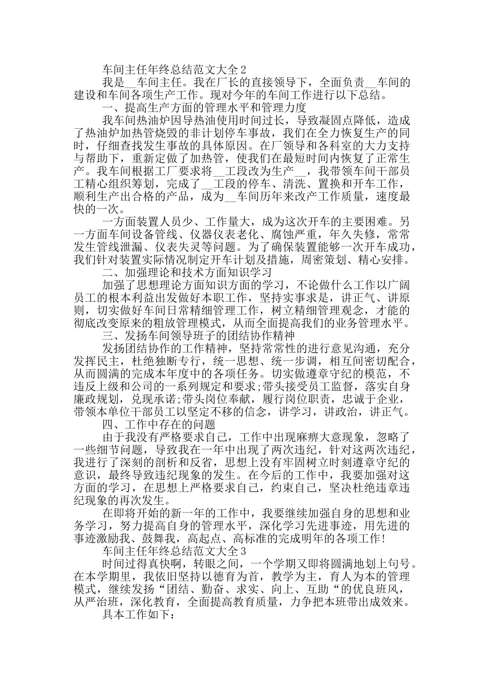 车间主任年终总结范文大全_第2页
