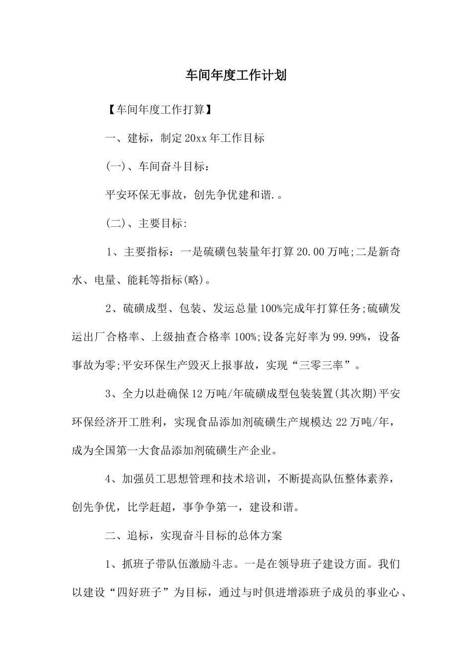 车间年度工作计划_第1页