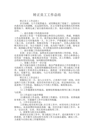 转正员工工作总结