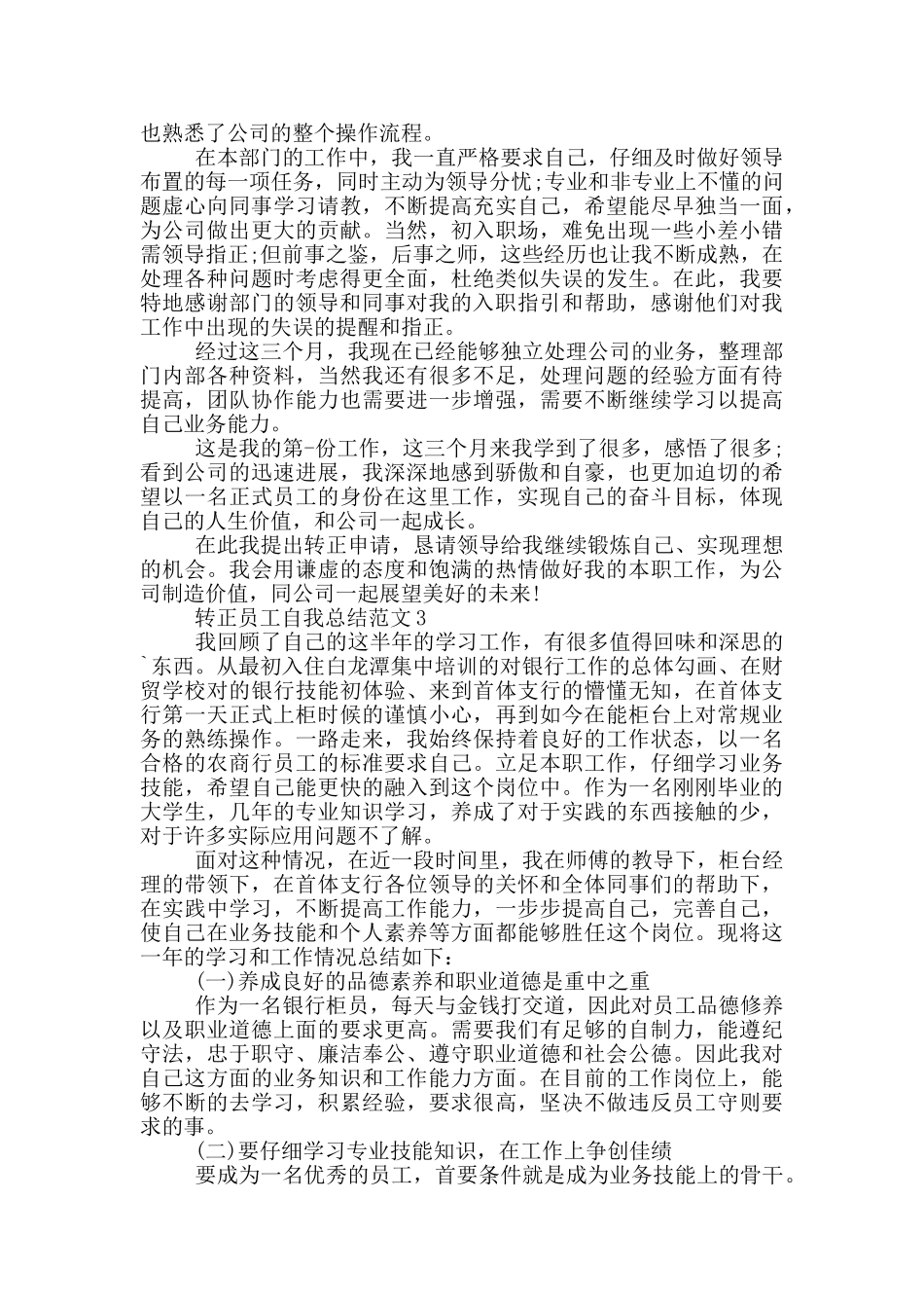 转正员工自我总结范文_第2页