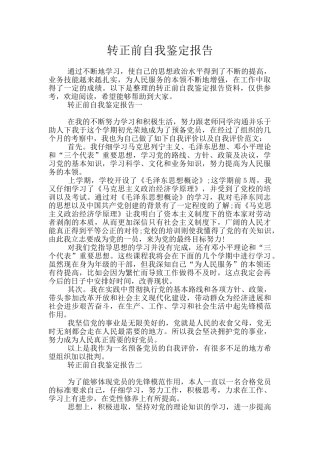 转正前自我鉴定报告