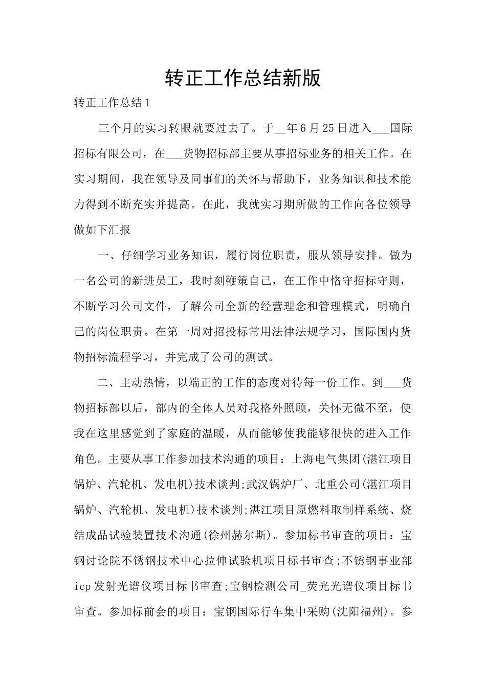 转正工作总结新版_第1页