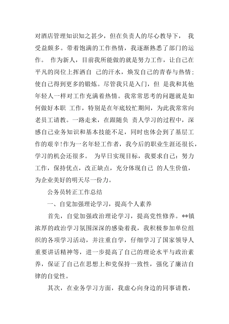 转正工作总结参考范文_第2页