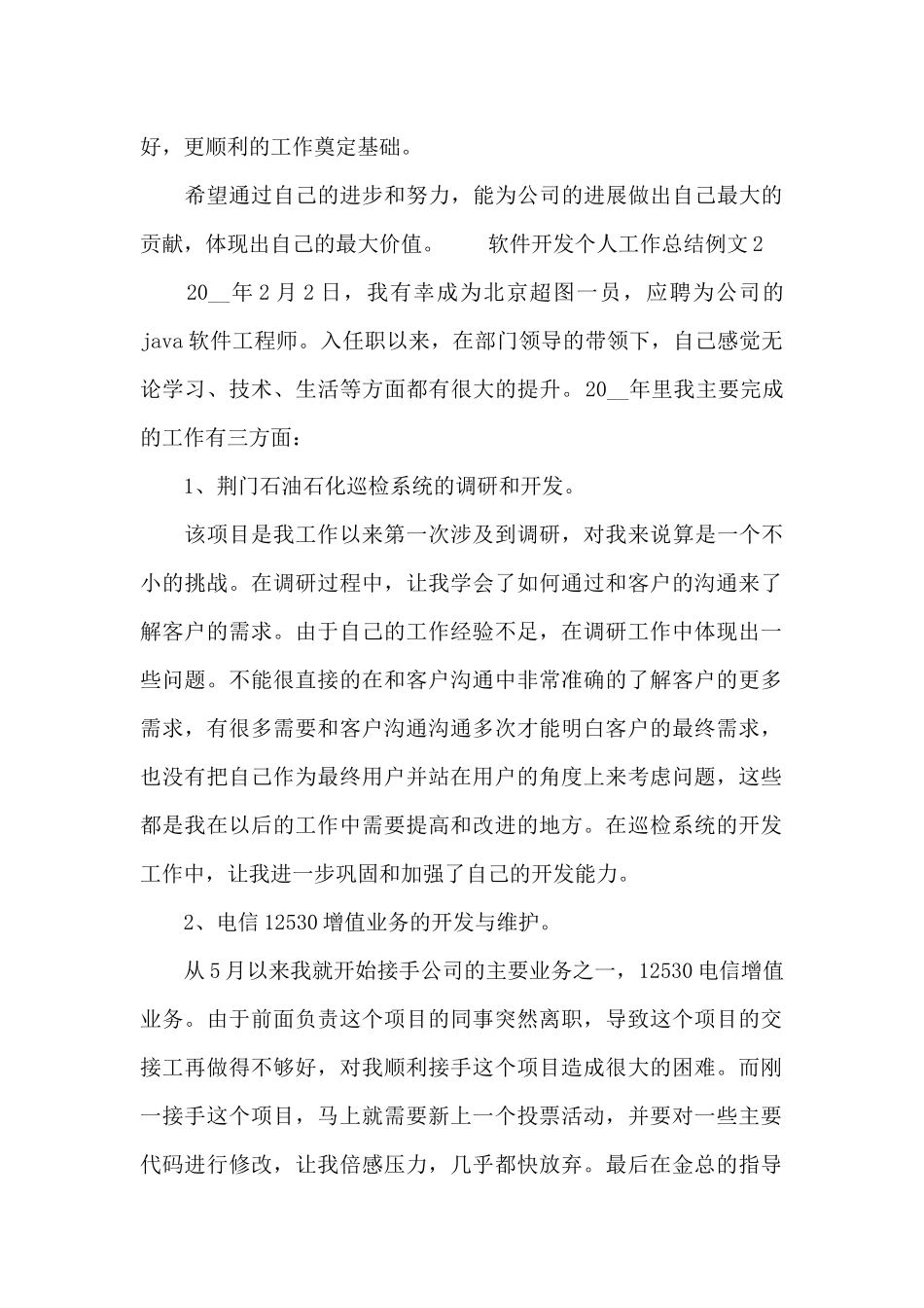 软件开发个人工作总结例文通用大全_第3页