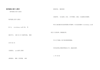 软件架构工程个人简历