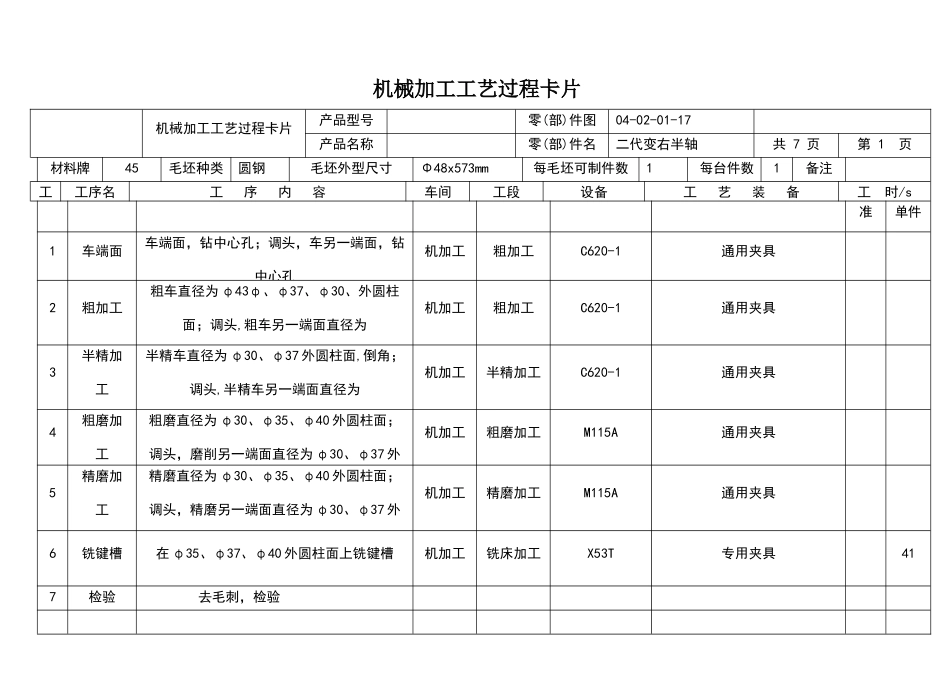 轴类零件工艺工序卡片_第2页