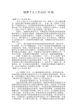 辅警个人工作总结