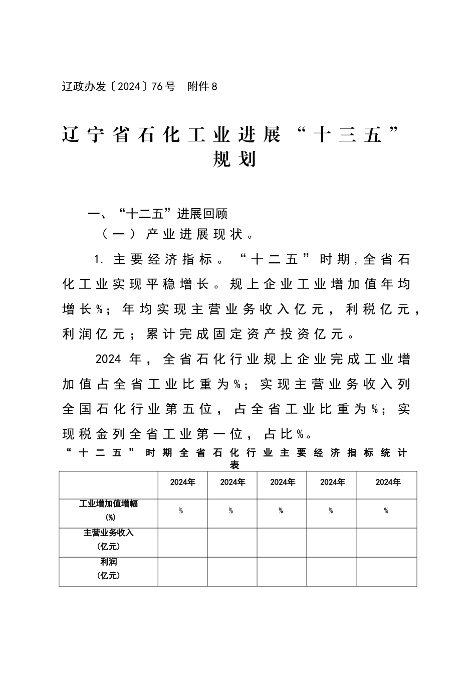 辽宁省石化工业发展“十三五”规划_第1页