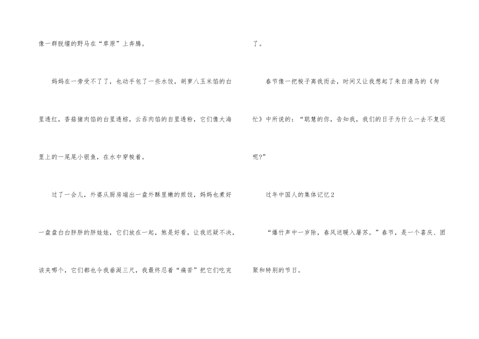 过年中国人的集体记忆征文一等奖五篇_第3页