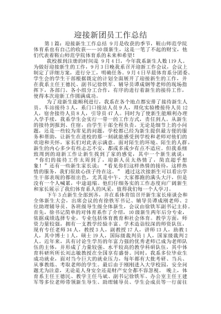 迎接新团员工作总结