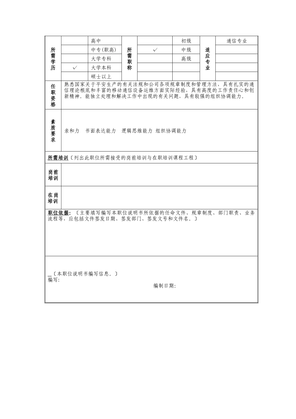 运维管理岗位说明书_第2页