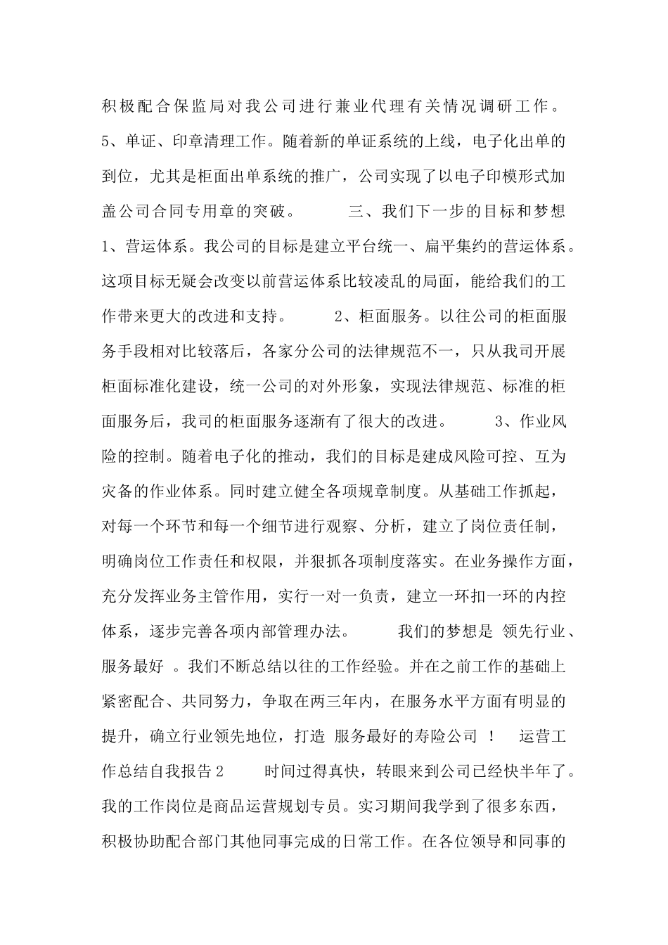 运营工作总结自我报告五篇_第2页