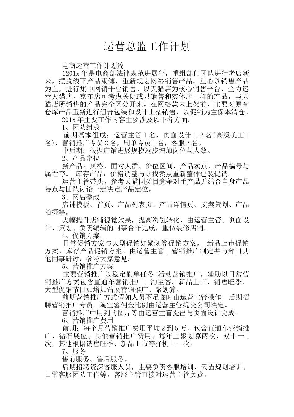 运营总监工作计划_第1页