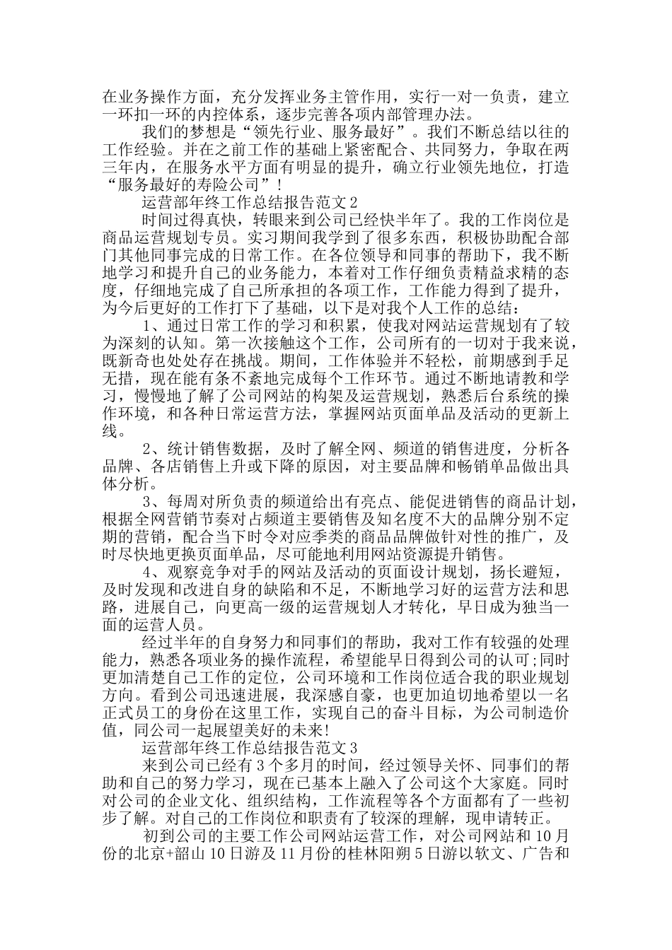 运营部年终工作总结报告范文_第2页
