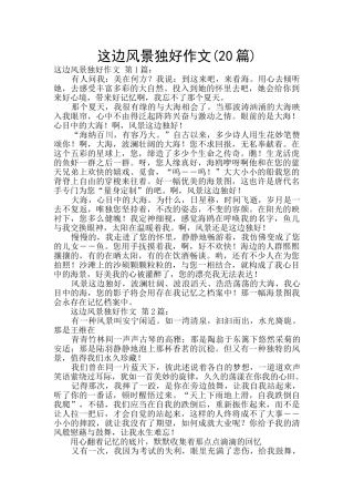 这边风景独好作文