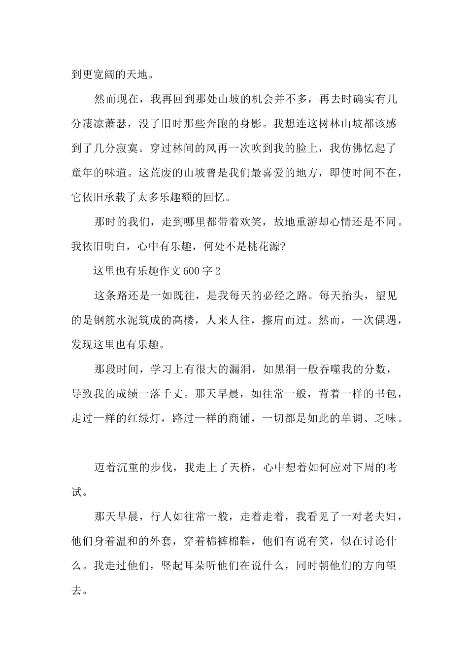 这里也有乐趣作文600字5篇_第2页