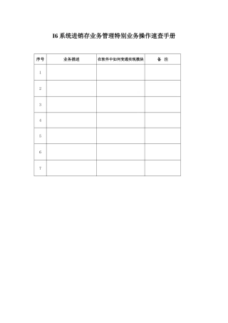 进销存管理特殊业务速查手册