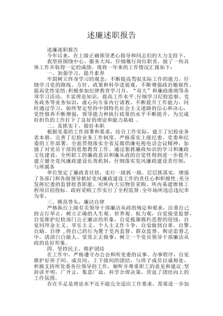 述廉述职报告
