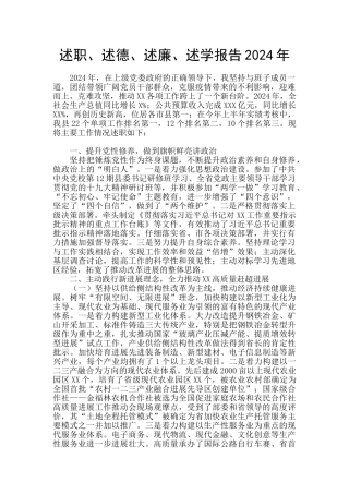 述职、述德、述廉、述学报告2024年