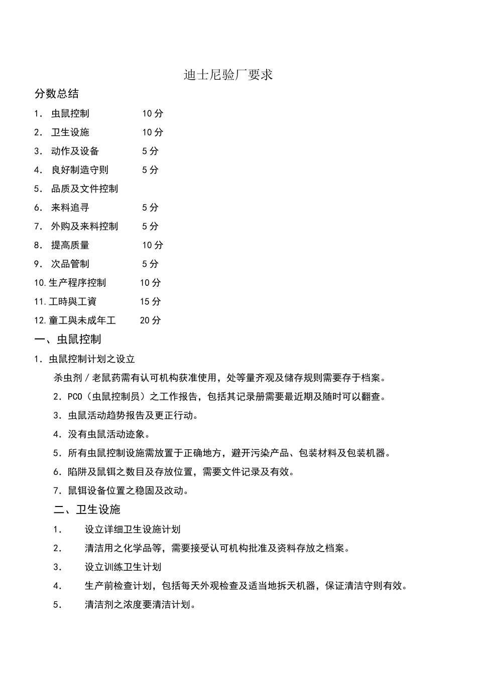 迪士尼验厂内部标准_第1页