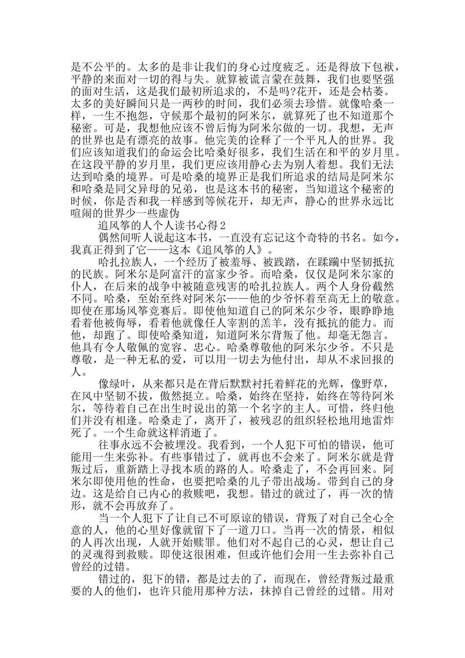 追风筝的人个人读书心得_第2页