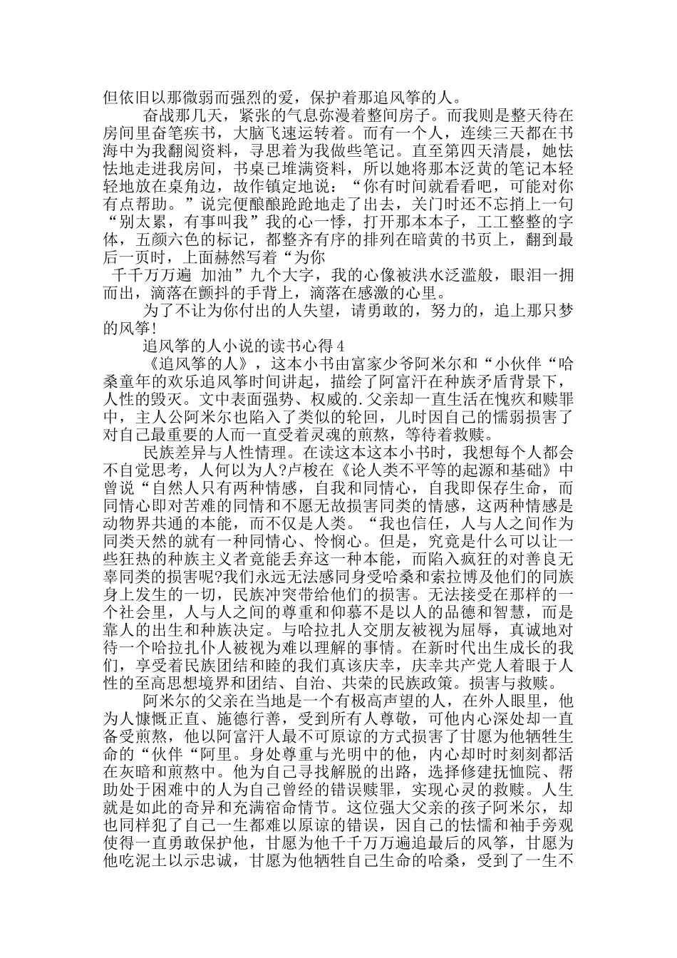 追风筝的人小说的读书心得_第3页