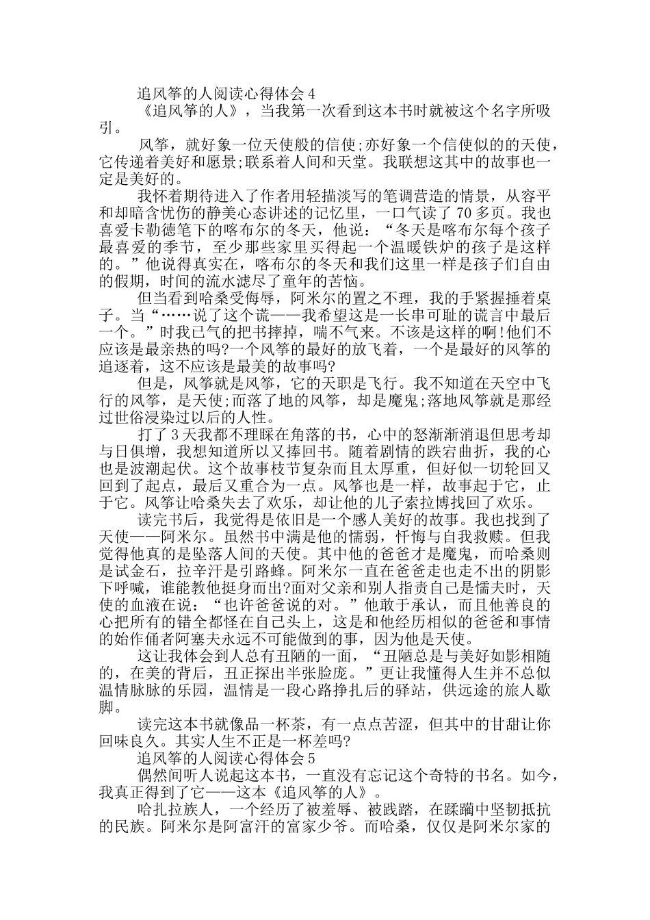 追风筝的人阅读心得体会范文5篇_第3页