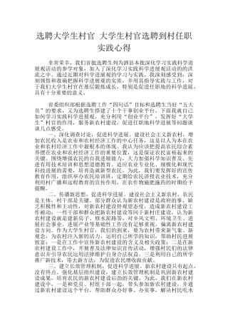 选聘大学生村官