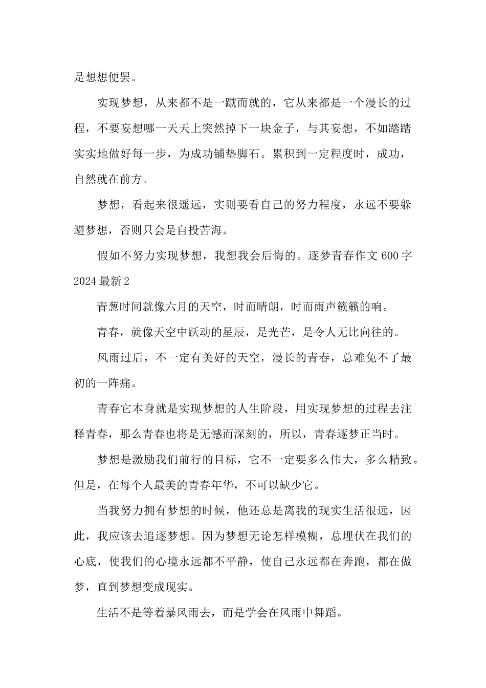 逐梦青春作文600字2024最新_第2页