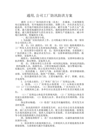 通用-公司工厂防汛防洪方案