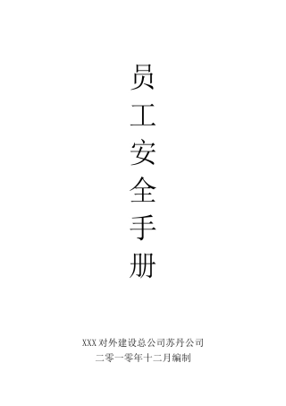 道桥项目员工安全手册