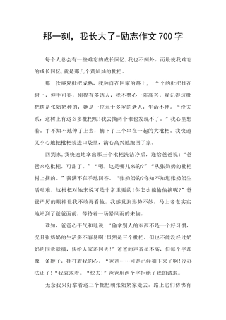 那一刻-我长大了-励志作文700字