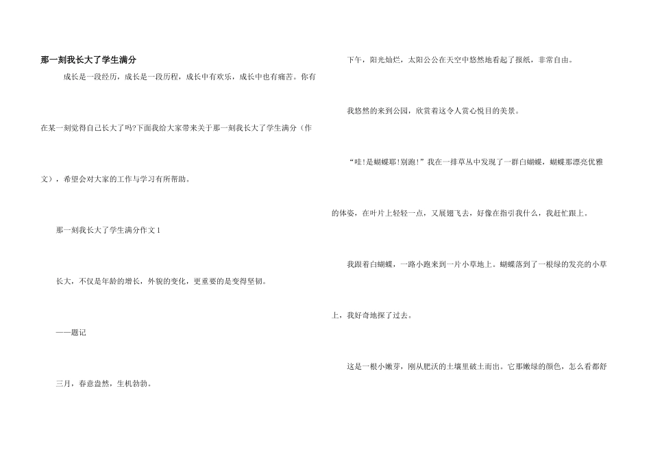 那一刻我长大了学生满分_第1页
