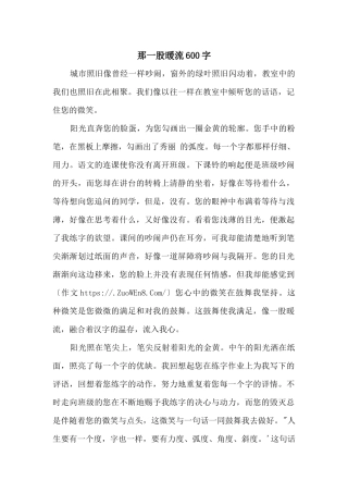 那一股暖流600字