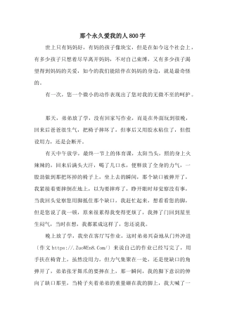 那个永远爱我的人800字